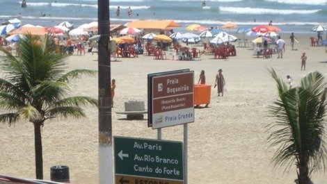 Praia Grande rental apt season front beach center boqueirão