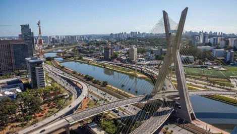 Vista aérea do bairro - Ponte Estaiada