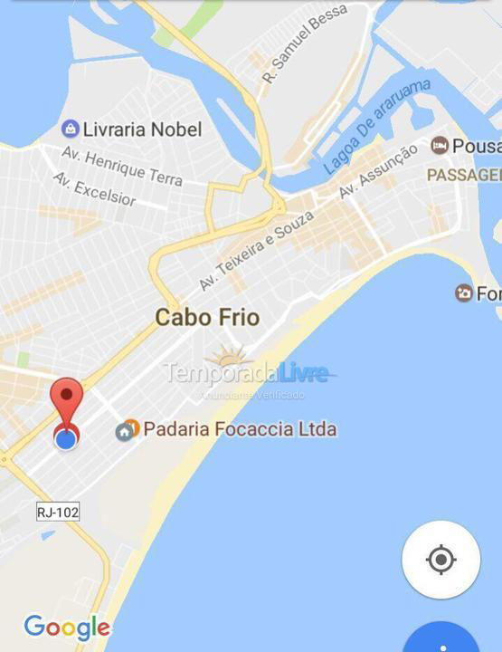 Apartamento para aluguel de temporada em Cabo Frio (Braga)