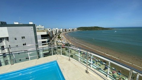 Cobertura Valéria 4 suites frente mar Praia do Morro piscina privativa