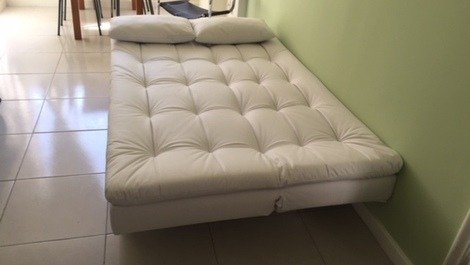 Sala com sofá cama casal
