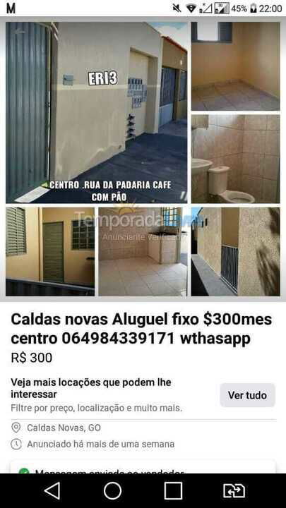 Casa para alquiler de vacaciones em Caldas Novas (Estância Buritis)