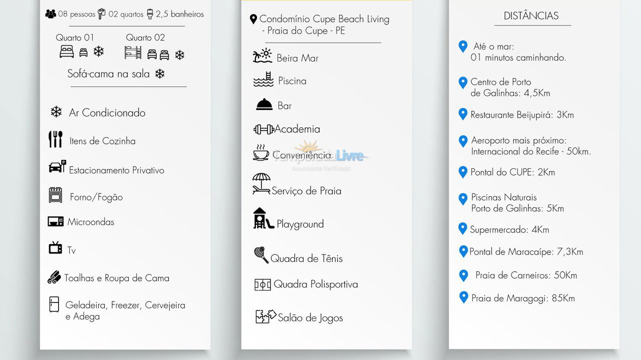 Apartamento para alquiler de vacaciones em Ipojuca (Praia de Muro Alto)