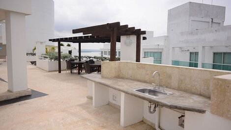 Car057 - Lindo apartamento com vista para o mar em Cartagena
