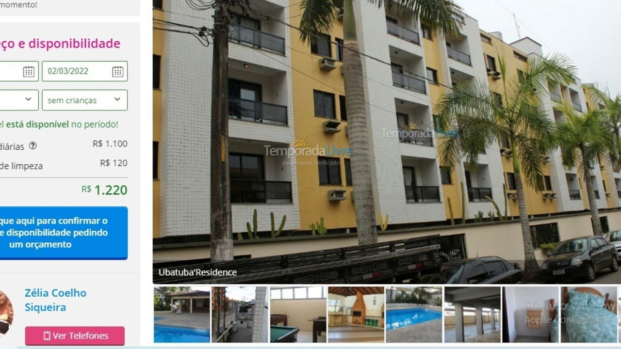 Apartment for vacation rental in Ubatuba (Praia Grande)