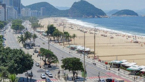 Great apartment with front view of Copacabana beach