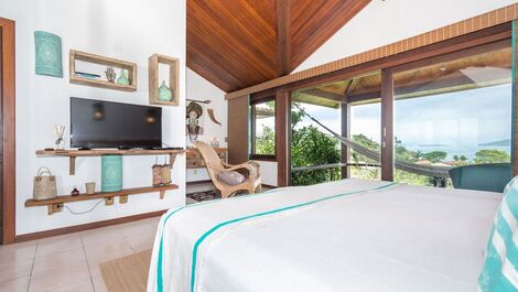 Hermosa casa con siete suites, con vistas panorámicas a Praia de Geribá.