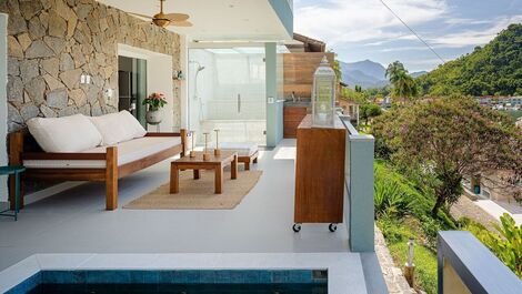 Ang018 - Magnífica casa con piscina y vista al mar en Angra
