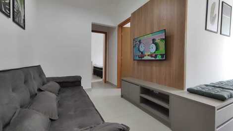 Apartments in Ubatuba with pool and barbecue.