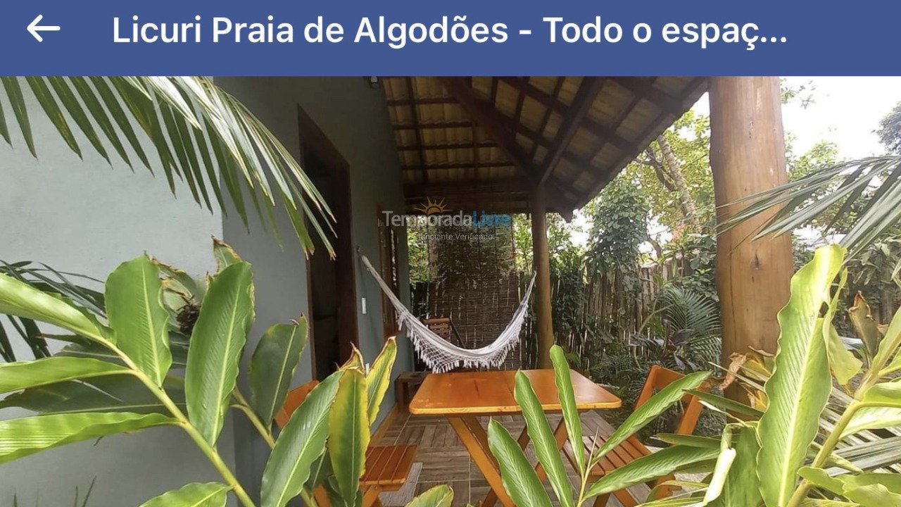 Casa para alquiler de vacaciones em Maraú (Praia de Algodões)