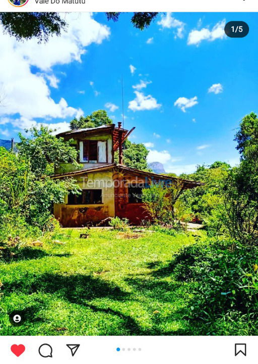 Casa para aluguel de temporada em Aiuruoca (Vale do Matutu)