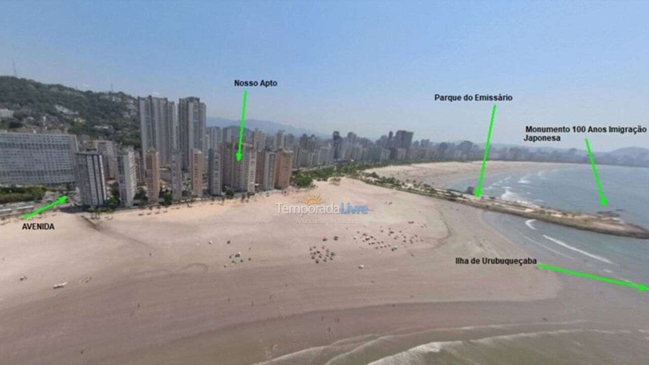 Apartment for vacation rental in Santos (José Menino)