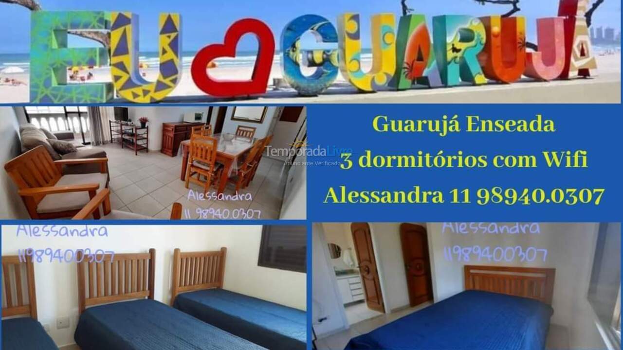 Apartamento para aluguel de temporada em Guarujá (Enseada)