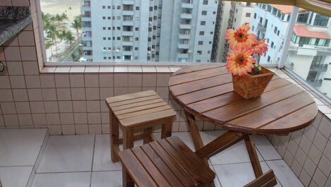 A008 - Sea front with barbecue on the balcony -WHATSAPP (11) 98167-1362