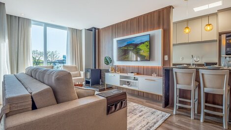 San Telmo 404 - Apartamento nuevo en el corazón de Gramado, con cochera