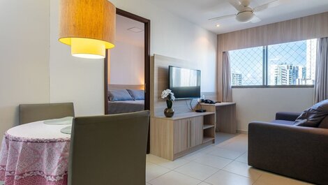 NOB1107 Excelente Flat em Boa Viagem com um quarto ideal para...