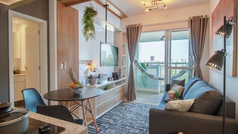 Studio na Vila Madalena, Vista Incrível, AC ! Cinza (609)