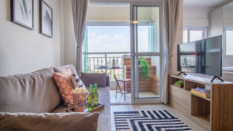Studio in Vila Madalena, Incredible View, AC, Pool,