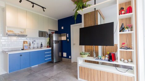 Estudio en Vila Madalena, vista increíble! Azul