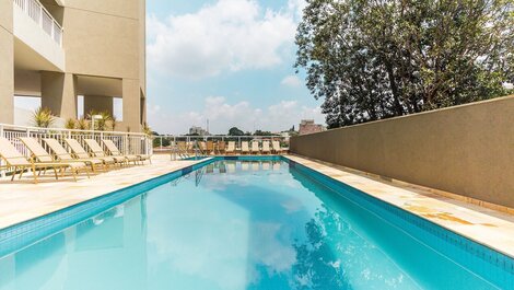 Estúdio na Vila Madalena, AC, Piscina, Academia