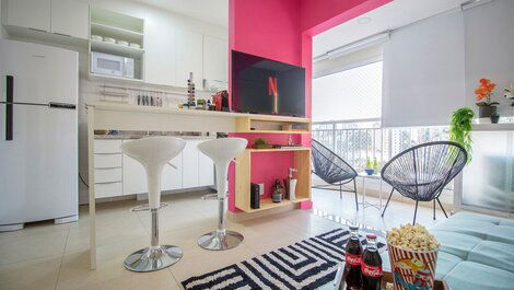 Modern apartment in Vila Madalena, air conditioning, swimming pool,...