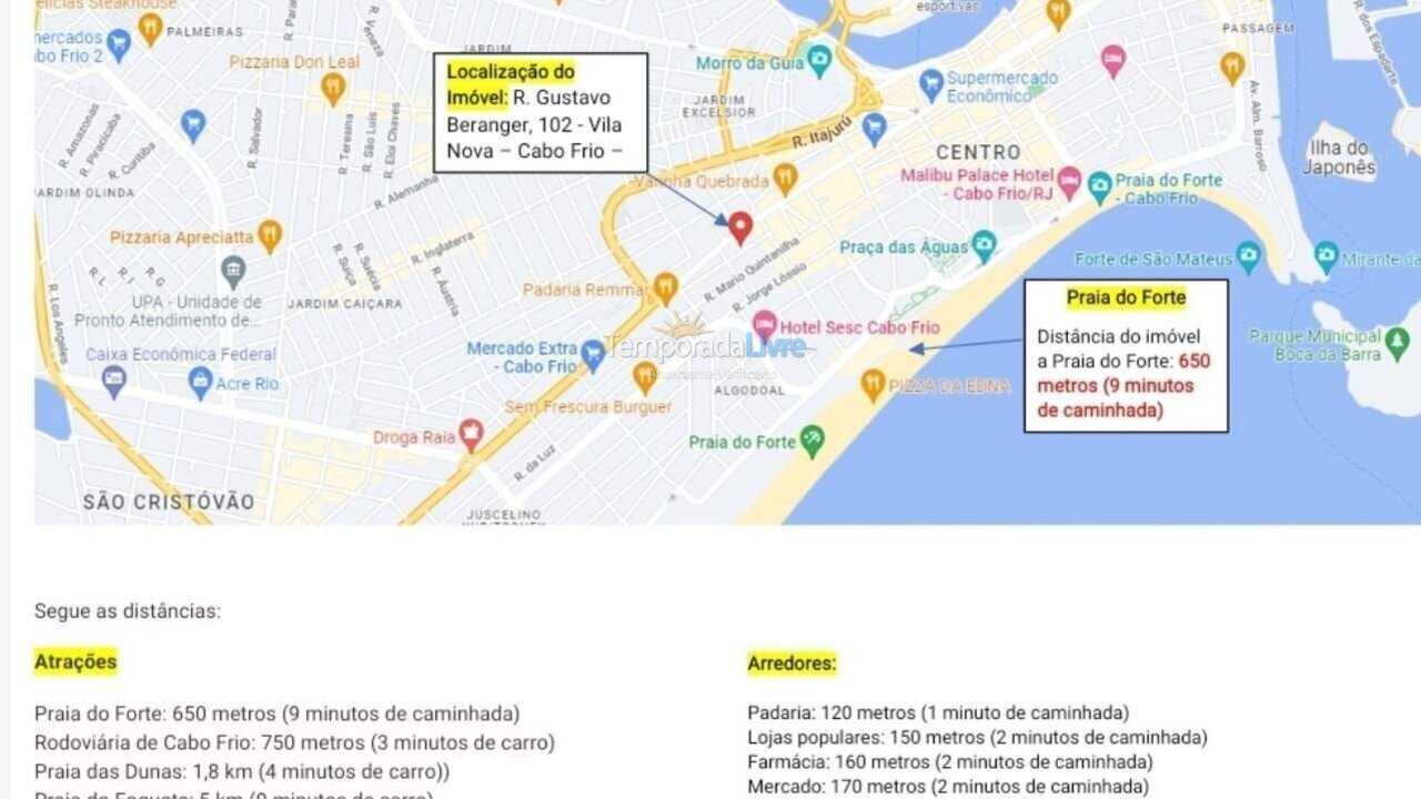 Apartment for vacation rental in Cabo Frio (Vila Nova)