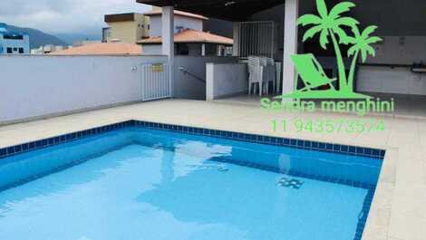 Apartamento con barbacoa privada, con piscina, Itaguá-ubatuba