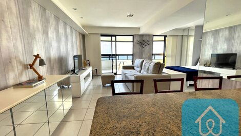 Apartamento com linda vista mar no Bahia Suites