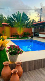 House ample comfortable pool churrasq., Games room, WI-FI 30m from the sea