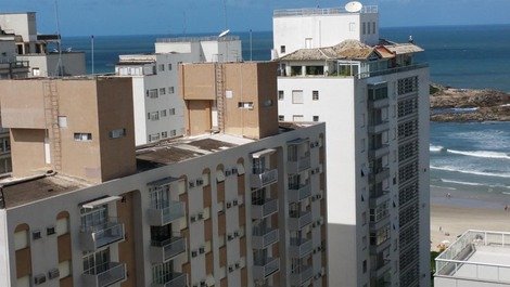 Flat 2 bedrooms. Pitangueiras, Guarujá with Pool, Air, Sea View, Wi-Fi
