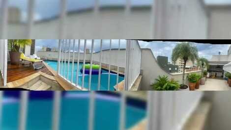 Ático con piscina de temporada en Guarujá (Jardim Enseada)