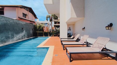 209G - Hermoso apartamento con piscina, 2 suites en Praia de Bombas - SC