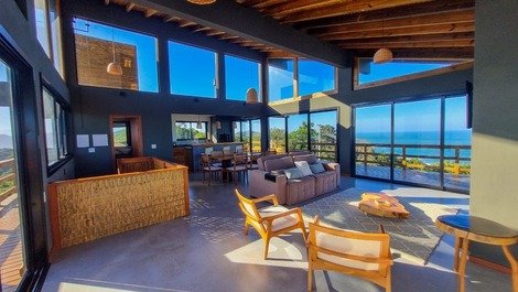 House with 2 suites and 360o views of Praia da Silveira in Garopaba/SC