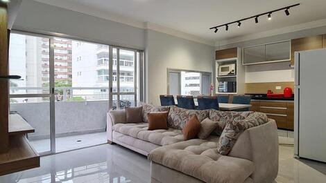 2 bedrooms Foot on the sand! Pitangueiras Guarujá View to the sea, Wi-Fi