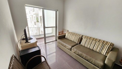 Pitangueiras 2 bedrooms balcony with sea view, 1 space, security screens
