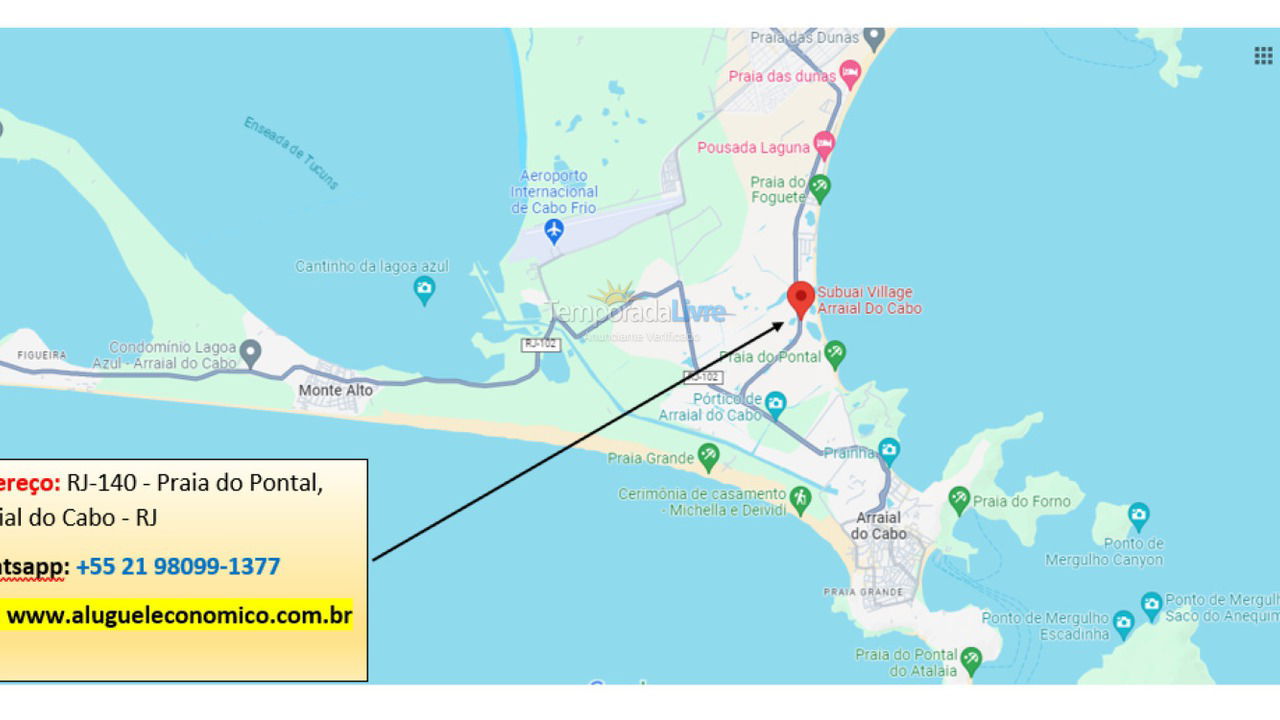 Apartamento para aluguel de temporada em Arraial do Cabo (Monte Alto)