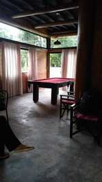 Rustic house with pool table