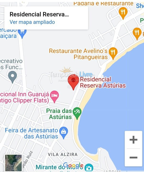 Apartment for vacation rental in Guarujá (Astúrias)