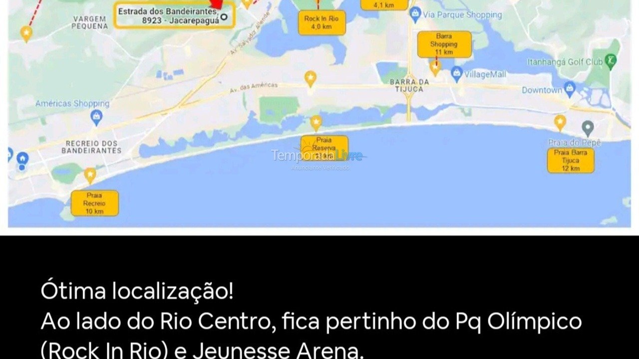 Apartamento para aluguel de temporada em Rio de Janeiro (Barra Olímpica)
