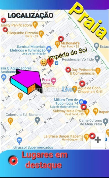 Apartamento para aluguel de temporada em Itapema (Meia Praia)