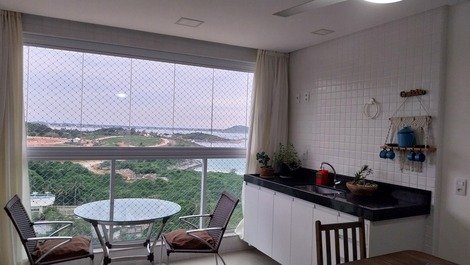 Apartment in a new building on Praia do Morro with sea views
