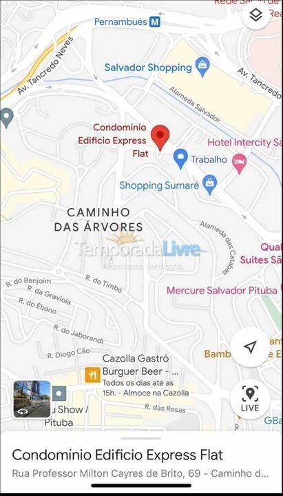 Apartamento para aluguel de temporada em Salvador (Caminho das árvores)