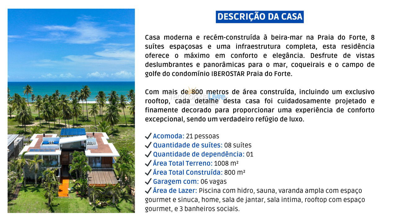 Casa para alquiler de vacaciones em Mata de São João (Praia do Forte)