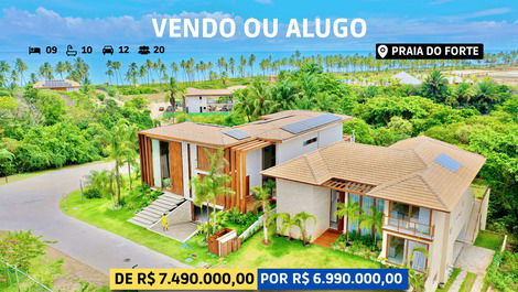 Casa de Alto Estándar 8 Suites en Praia do Forte en el Condominio Praia Bella