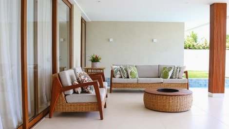 Guarajuba - Casa con 7 suites Pé na Areia
