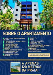 APARTMENT IN PRAIA GRANDE in UBATUBA ONLY 120m FROM BEAUTIFUL BEACH POOL VIEW