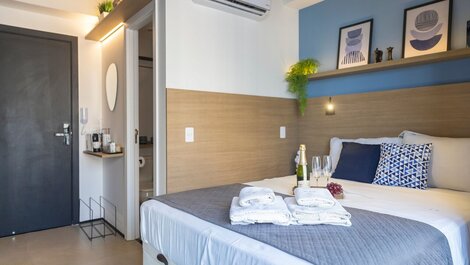 Studio with AC, Balcony and Gym in Bela Vista