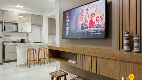 Apto 2 dorms + churrasqueira + piscina – Praia Grande