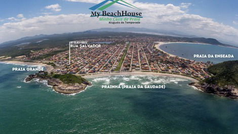 100 mts Praia Grande-300 mts Prainha-Swimming pool- 12 guests