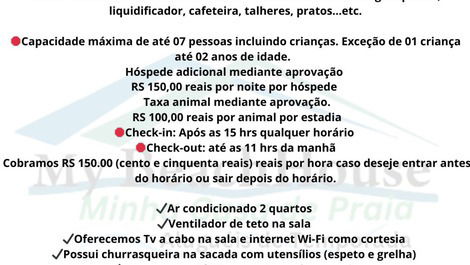 50 mts Prainha- 7 huéspedes- 2 dormitorios- 2 baños- 2 autos